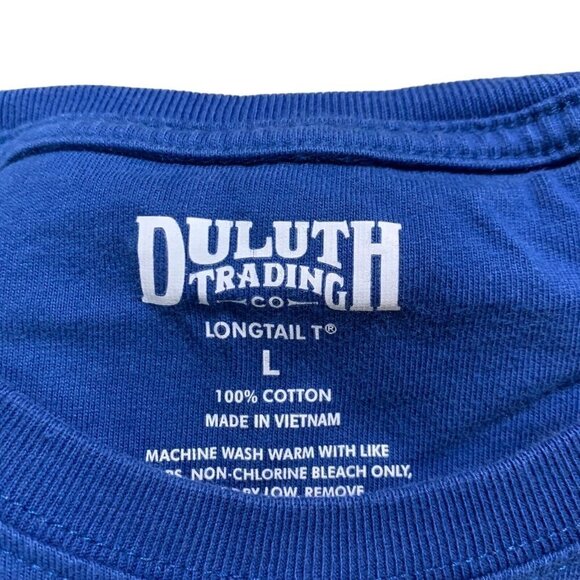 Duluth Trading Company Men's Longtail Tee L Large T-Shirt Short Sleeves Blue - Picture 5 of 5